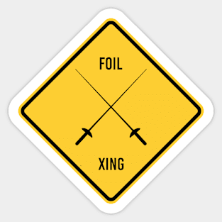 Funny Fencing Foil Crossing Sport Fencer Xing Sign Sticker